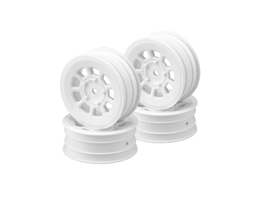 9 Shot 2.2 Dirt Oval Front Wheels (White) (4) (B6.1/XB2/RB7/YZ2) w/12mm Hex
