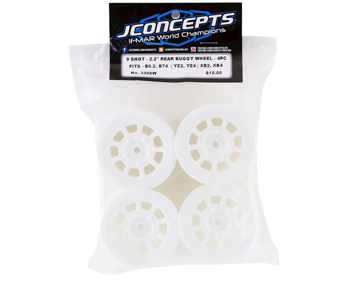 9 Shot 2.2 Dirt Oval Rear Wheels (White) (4) (B6.1/XB2/RB7/YZ2) w/12mm Hex