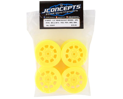 JConcepts 9 Shot 2.2 Dirt Oval Rear Wheels (Yellow) (4) (B6.1/XB2/RB7/YZ2) w/12mm Hex