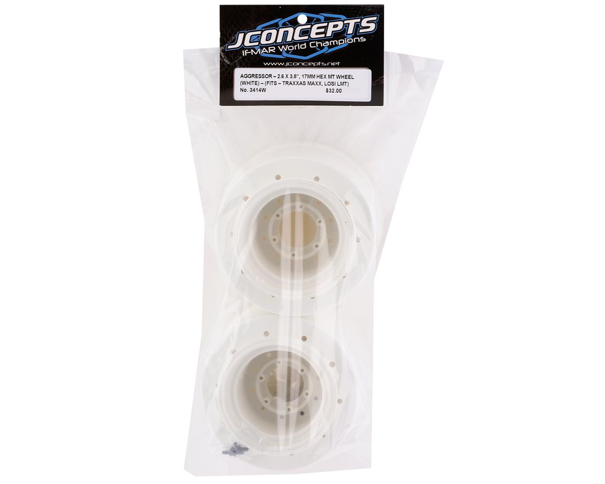 Aggressor 2.6x3.8" Monster Truck Wheel (White) (2) w/17mm Hex