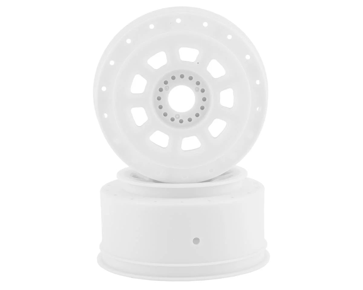 9-Shot Short Course Dirt Oval Wheels (2) (White) w/17mm Hex