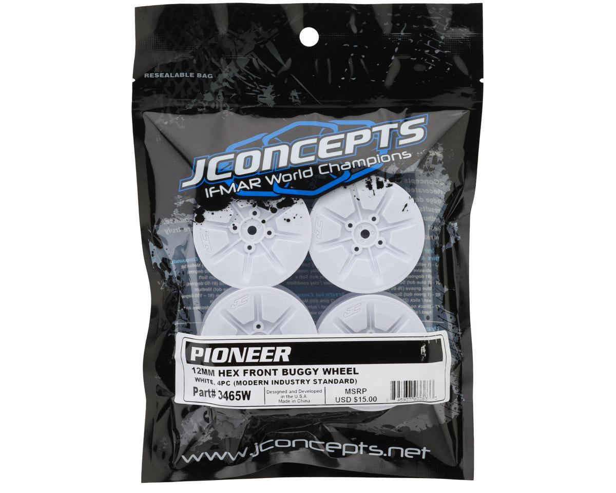 Pioneer 2.2 2WD Front Buggy Wheels (White) (4) w/12mm Hex