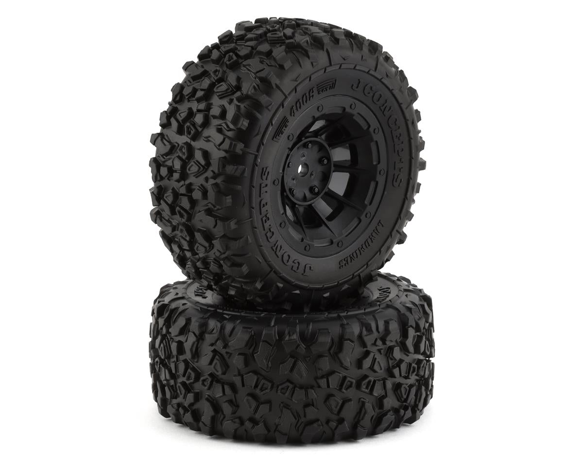 Pre-Mounted Landmines SC Tires w/Hazard Wheels (2) (Yellow) w/12mm Hex