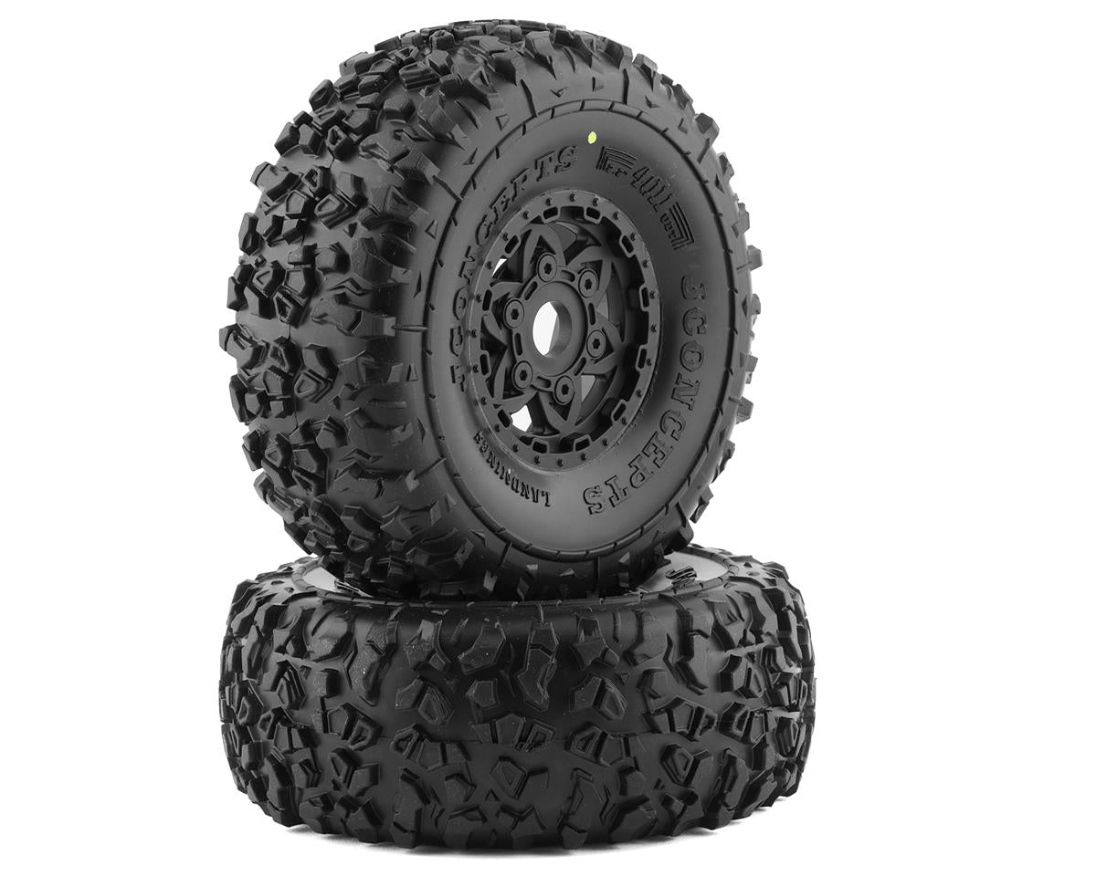 Mojave 6S BLX Pre-Mounted Landmines Tires w/Tremor Wheels (Black) (2) (Yellow) w/17mm Hex