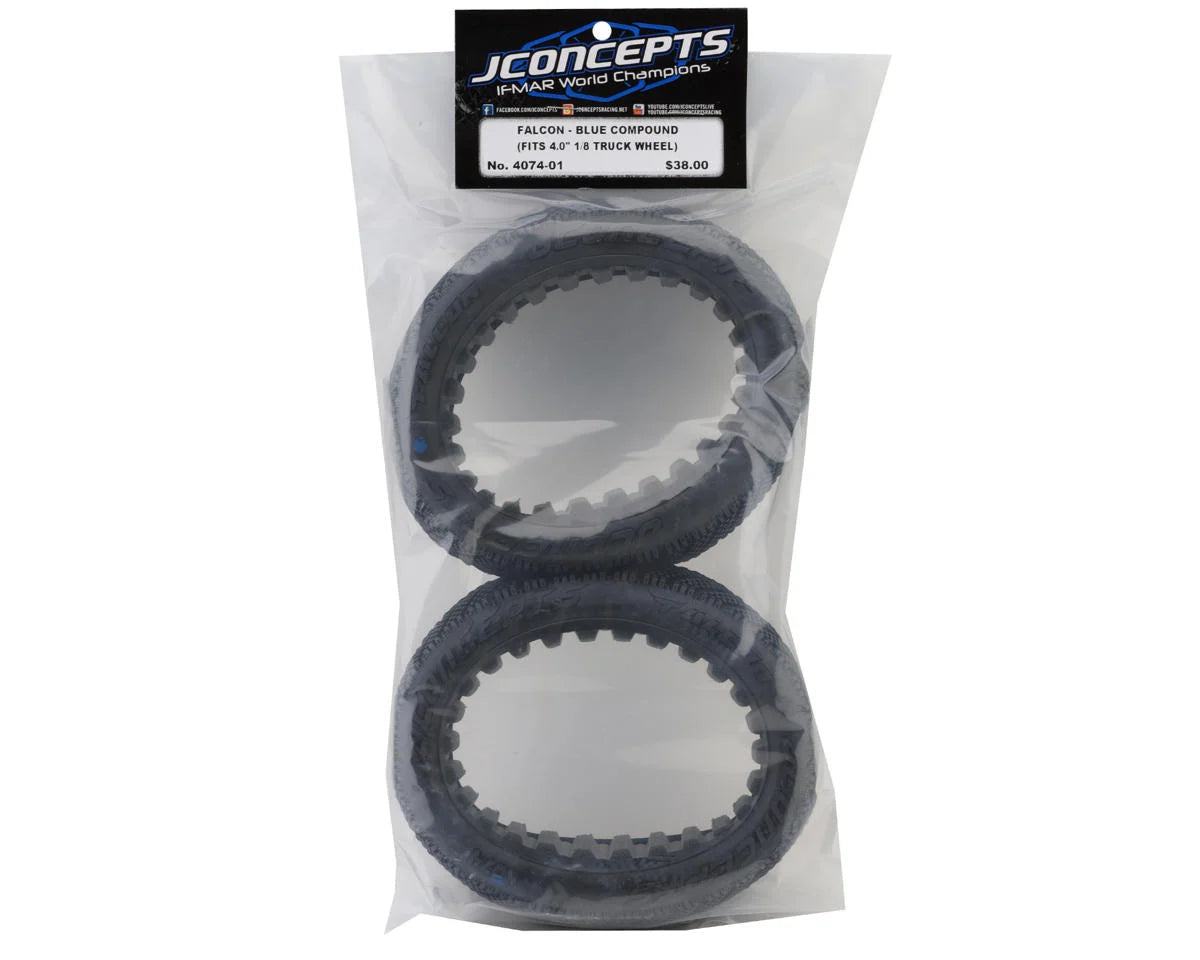 Falcon 4.0" 1/8 Off-Road Truggy Tires (2) (Blue)