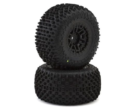 Pre-Mounted Tires for Traxxas® Mini XRT™ (2) (Yellow) w/12mm Hex