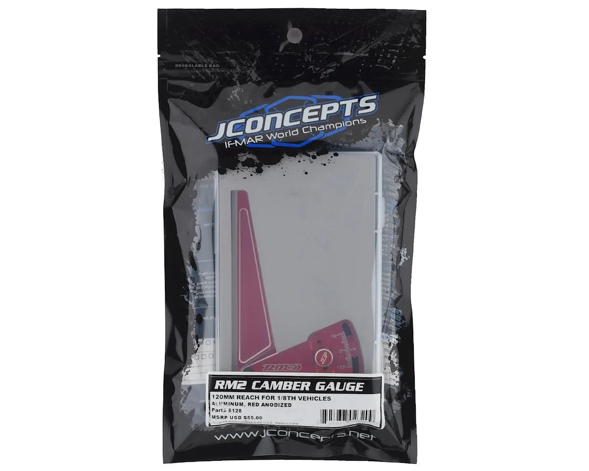 Aluminum RM2 1/8 Camber Gauge (120mm) (Red)