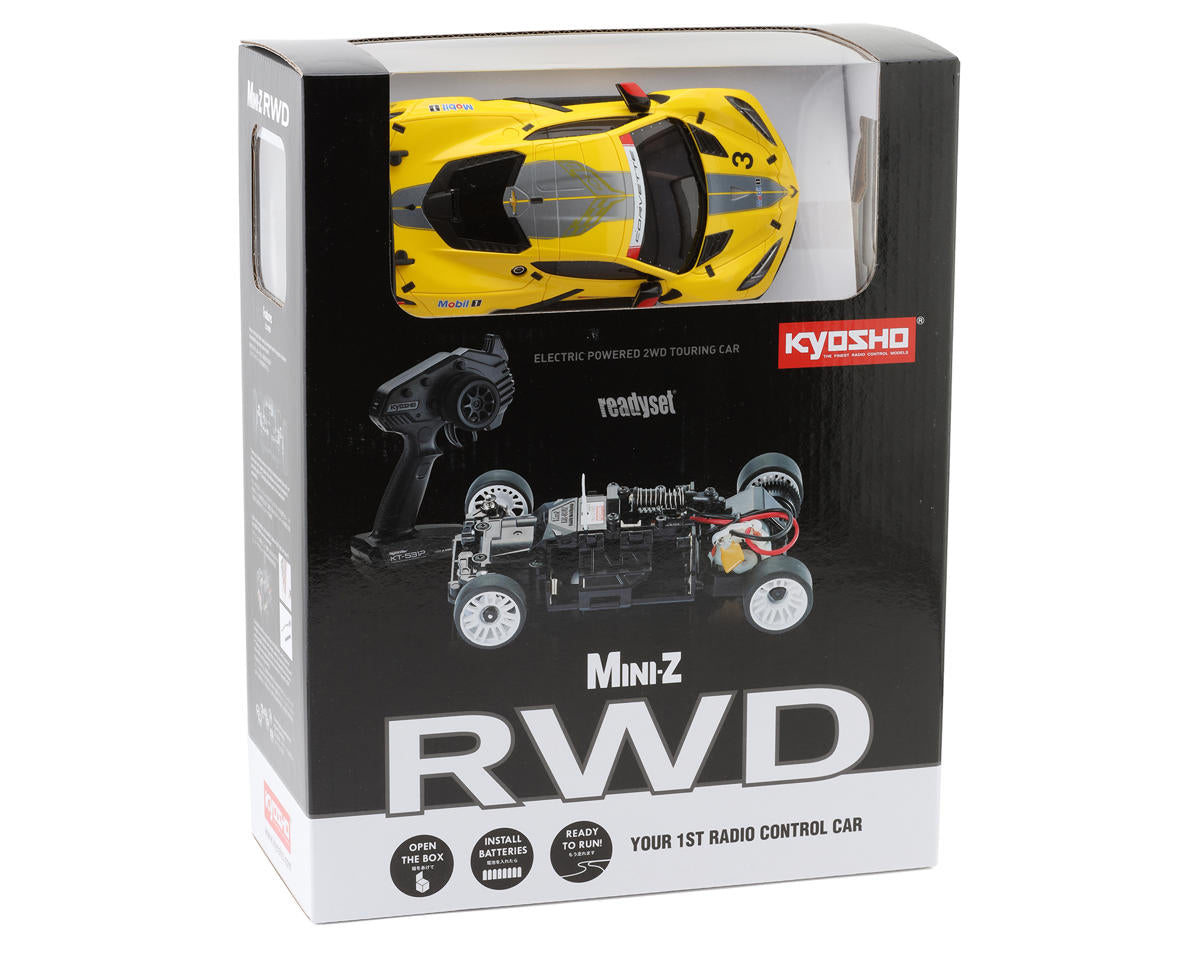 MINI-Z  1/28 Chevrolet Corvette C8.R  RWD RTR, Yellow