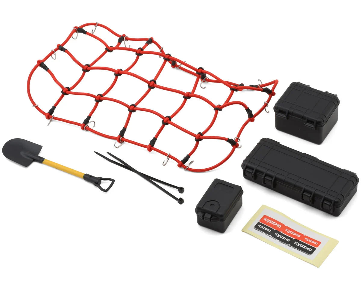 Kyosho 1/10 Roof Luggage Carrier Net Set (Red/Black) (200x140mm)
