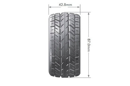 ST-Rocket 1/16 Stadium Truck Tires, 12mm Hex, Soft, Mounted on Black Spoke Rim, Front/Rear (2)