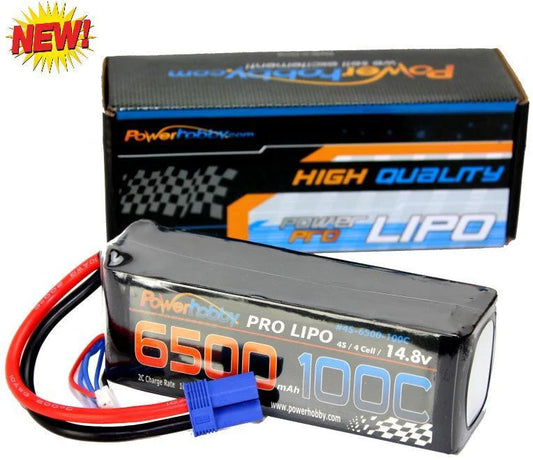 4S 14.8V 6500mAh 100C Lipo Battery w EC5 Plug Soft Case 4-Cell