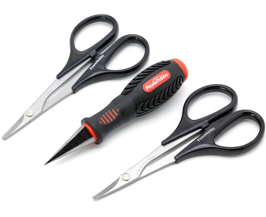 RC Body Tools Reamer & Scissors Set Curved Straight