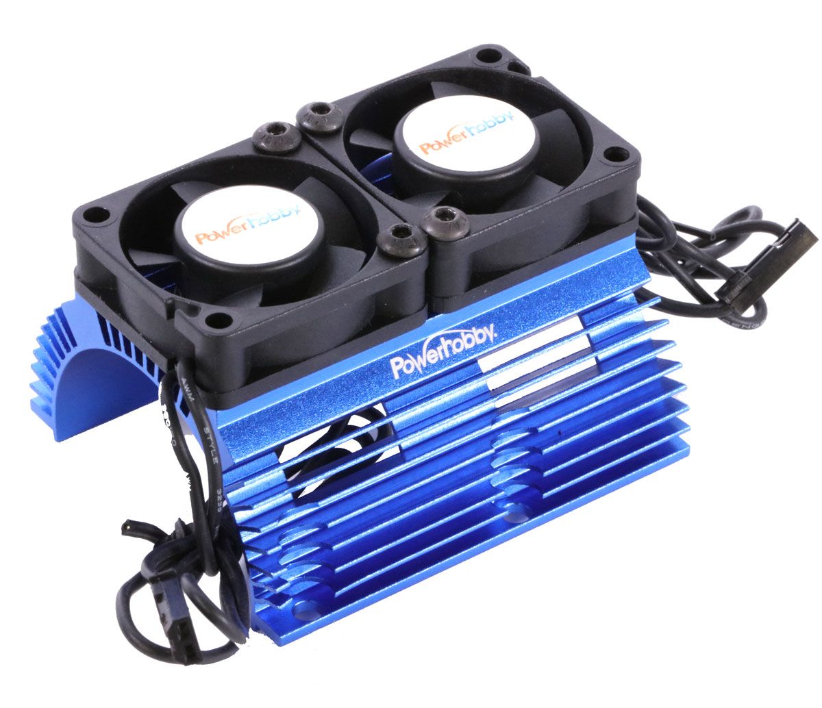 Powerhobby Heat Sink w Twin Turbo High Speed Cooling Fans 1/8 Motors Blue