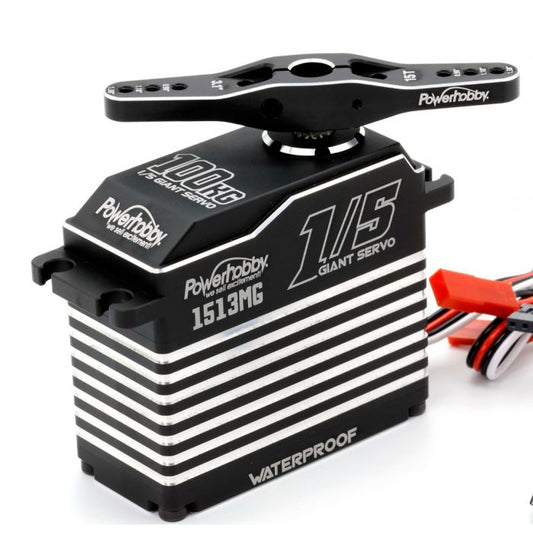 1513MG 1/5 Waterproof Steel Gear High Torque Brushless Aluminum Servo, 2S to 4S Compatibility