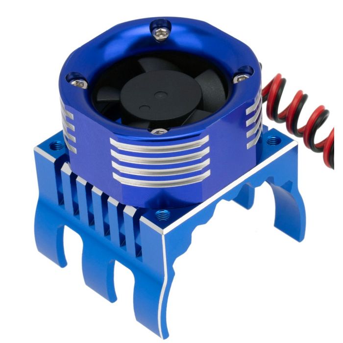PowerHobby 1/8 Aluminum High Speed LED Lights Cooling Fan Heatsink Mount Blue
