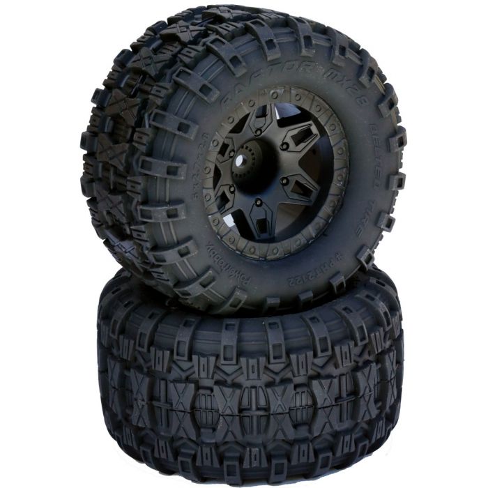 Pneumatici Powerhobby Raptor XL Con Cerchi Viper (4) – Blu Per Arrma Kraton Outcast 8S, Nuovo