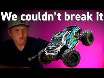 Reflex 14MT 1/14 RTR 4WD Brushless Mini Monster Truck Combo (Green/Blue) w/2.4GHz Radio, Battery & Charger