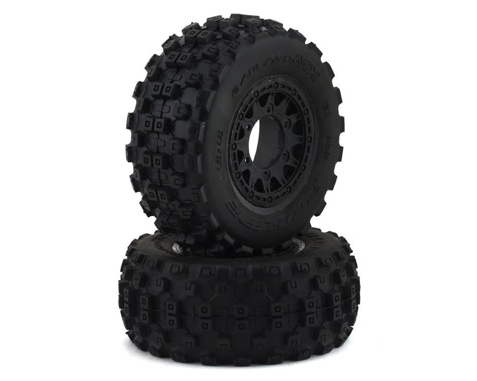 Badlands MX SC Tires w/Raid Wheels (Black) (2) (Electric Front) (M2) w/12mm Hex
