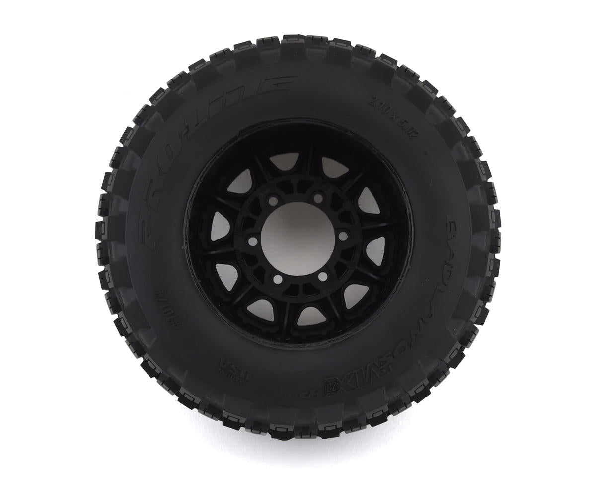 Proline Badlands MX28 Belted 2.8" Pre-Mounted Truck Tires (2) (Black) (M2) w/Raid 6x30 Removable Hex Wheels