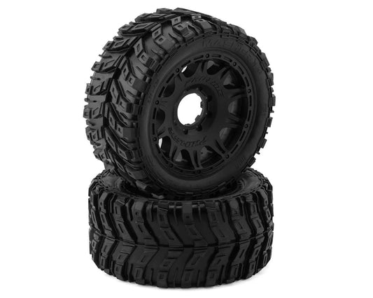 1/6 Masher X HP Belted Pre-Mounted Monster Truck MTD Tires (Black) (2) w/24mm Hex