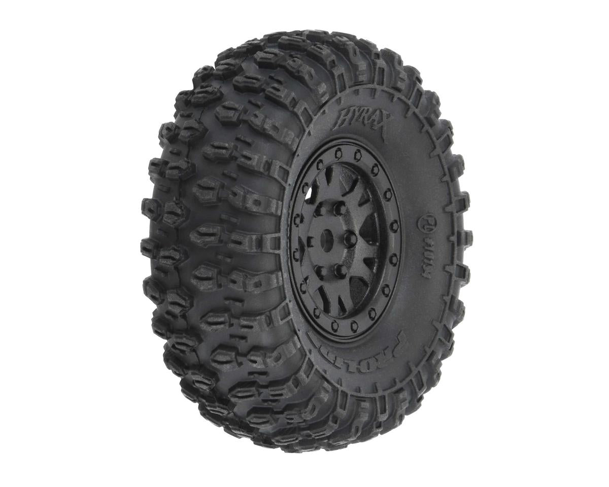 Axial SCX24 1.0" Hyrax Pre-Mounted Tires w/Black Impulse Wheel (4)