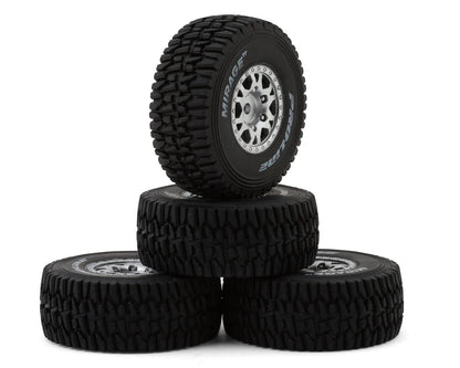 Mojave Grom Mirage TT Pre-Mounted Tires (Silver) (4) (Medium) w/12mm Hex