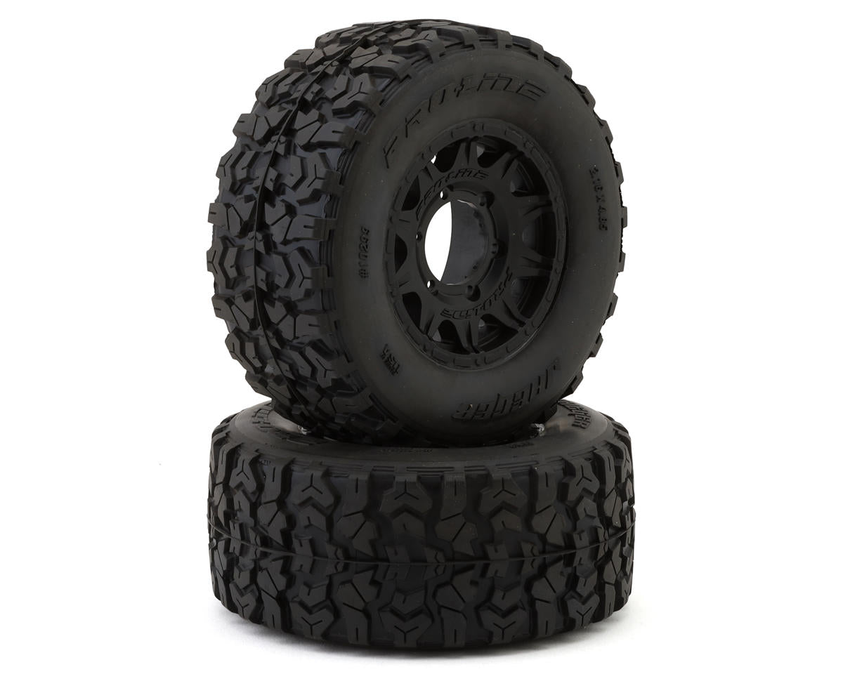 Jaeger HP Belted 2.8" Pre-Mounted Truck Tires (Black) (2) w/Raid 6x30 Removable Hex Wheels