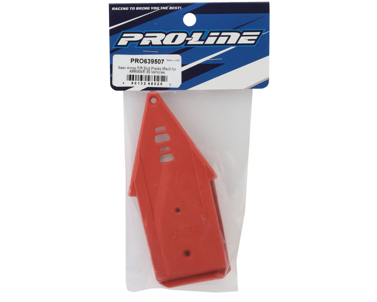 Pro-Line Arrma 3S Bash Armor Skid Plates (Red) (Front/Rear)