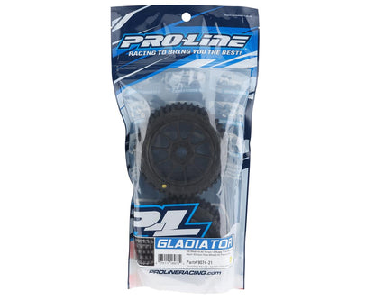 Pro-Line Gladiator Pre-Mounted 1/8 Buggy Tires (2) (Black) (M2) w/Mach 10 Wheel