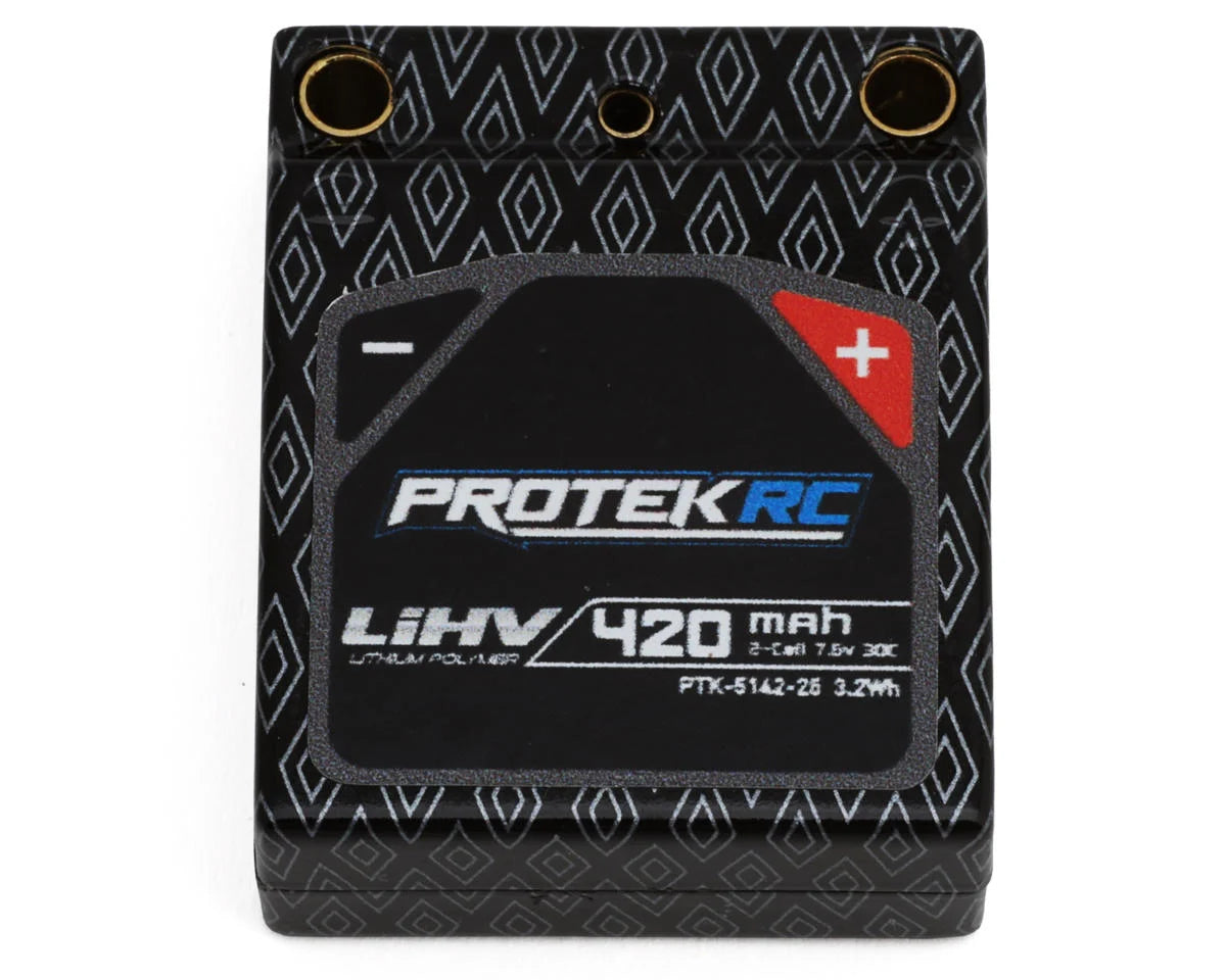 2S 30C HV Hardcase LiPo Battery for Losi® Micro-B (7.6V/420mAh) w/Charge Lead & 3.5mm Bullets