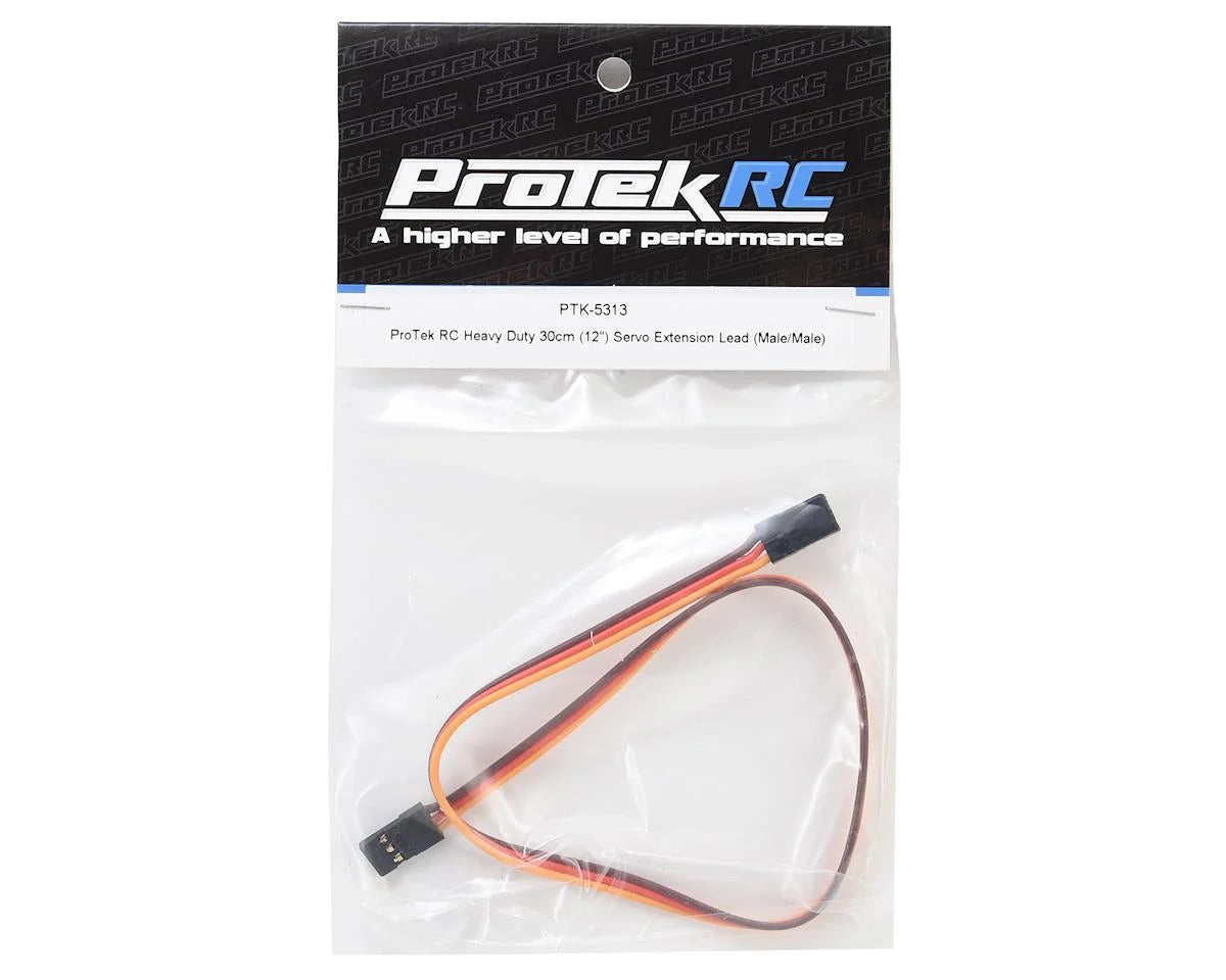 ProTek RC Heavy Duty 30cm (12") Servo Extension Lead (Male/Male)