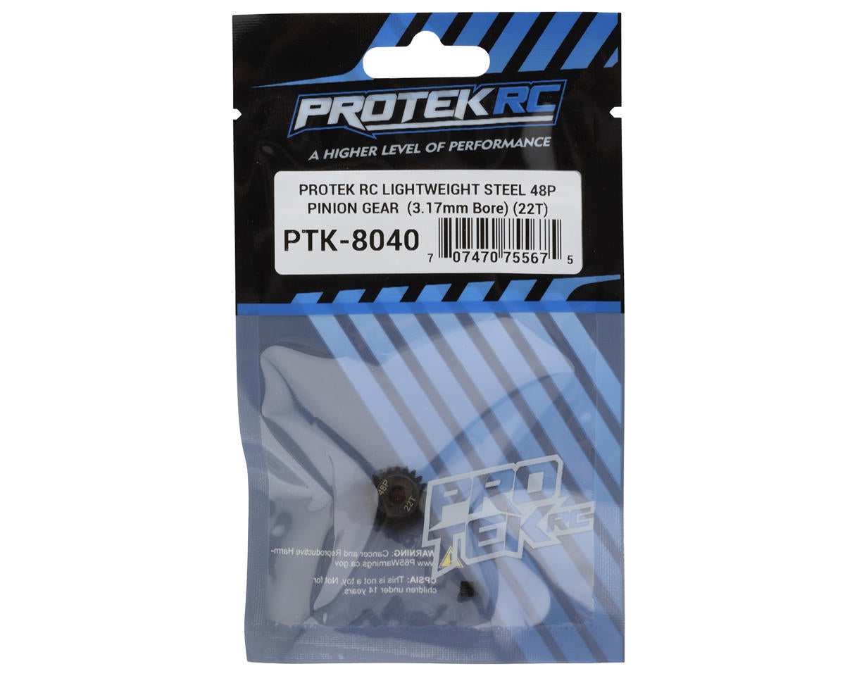 Lightweight Steel 48P Pinion Gear (3.17mm Bore) (22T)