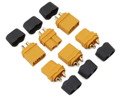 XT60 Connectors w/Wire Covers (3 Male/3 Female)