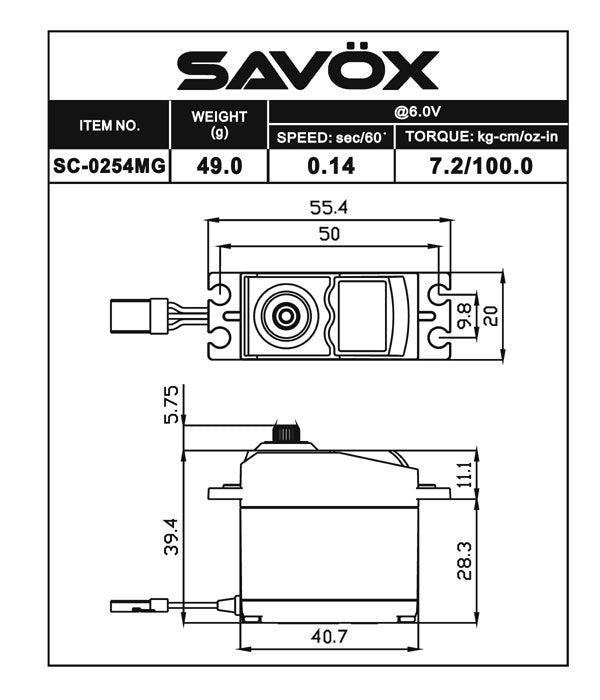 Standard Digital Servo with Soft Start, 0.14sec / 100oz @ 6V