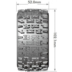 ST-Pioneer Soft Mounted Tires, 0" & 1/2" Offset, Removable Hex 12, 14, 17mm, fits Mini Maxx / XRT