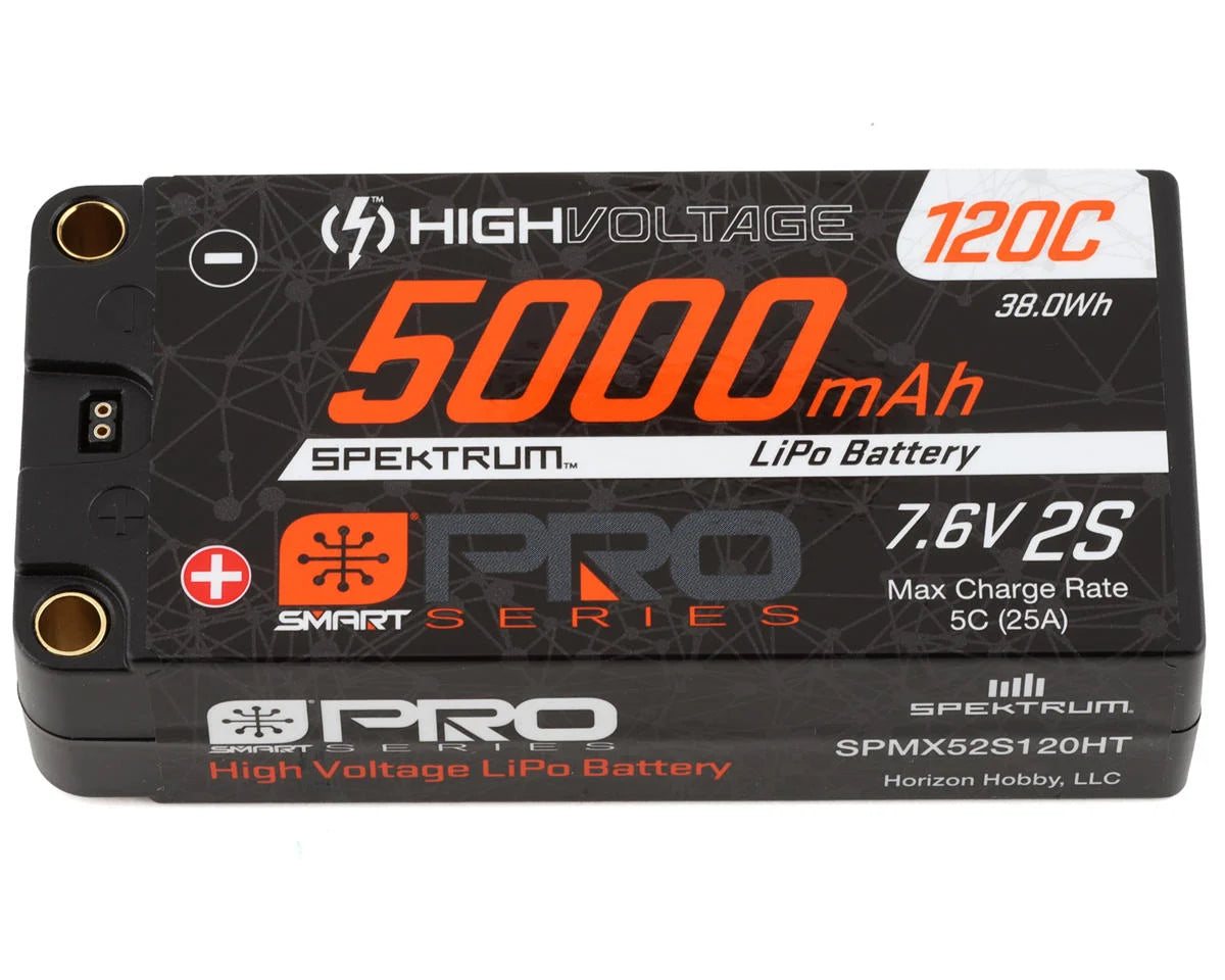 2S Hard Case LiPo 120C Shorty LiPo Battery (7.6V/5000mAh) w/5mm Bullets