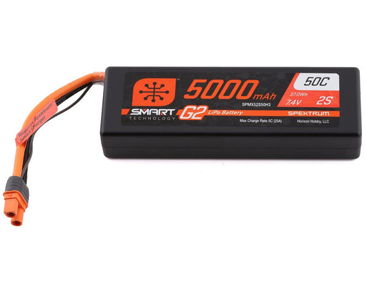Spektrum RC 2S Smart LiPo 50C Hard Case Battery Pack (7.4V/5000mAh) w/IC3 Connector