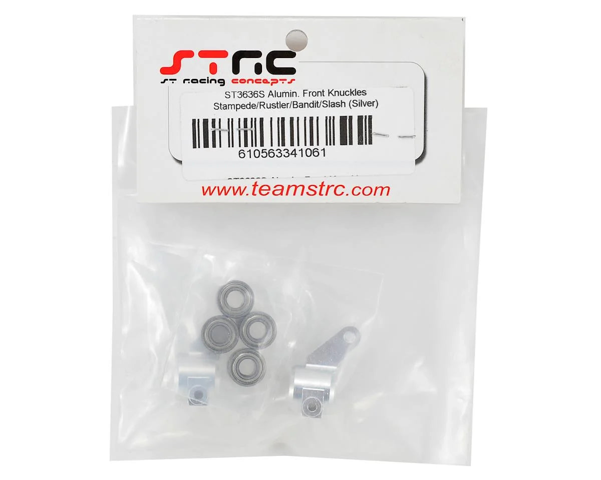 Oversized Front Knuckles for Traxxas Slash/Rustler/Stampede w/Bearings (Silver)