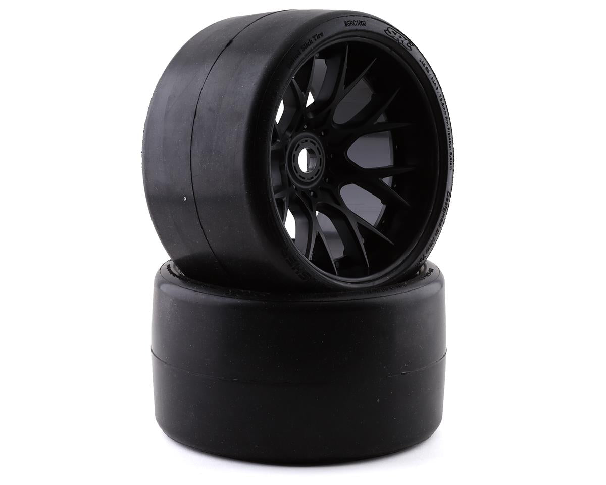 VHT Crusher Pre-Mounted Monster Truck Belted Slick Tires (Black) (2) (1/2 Offset) w/17mm Hex