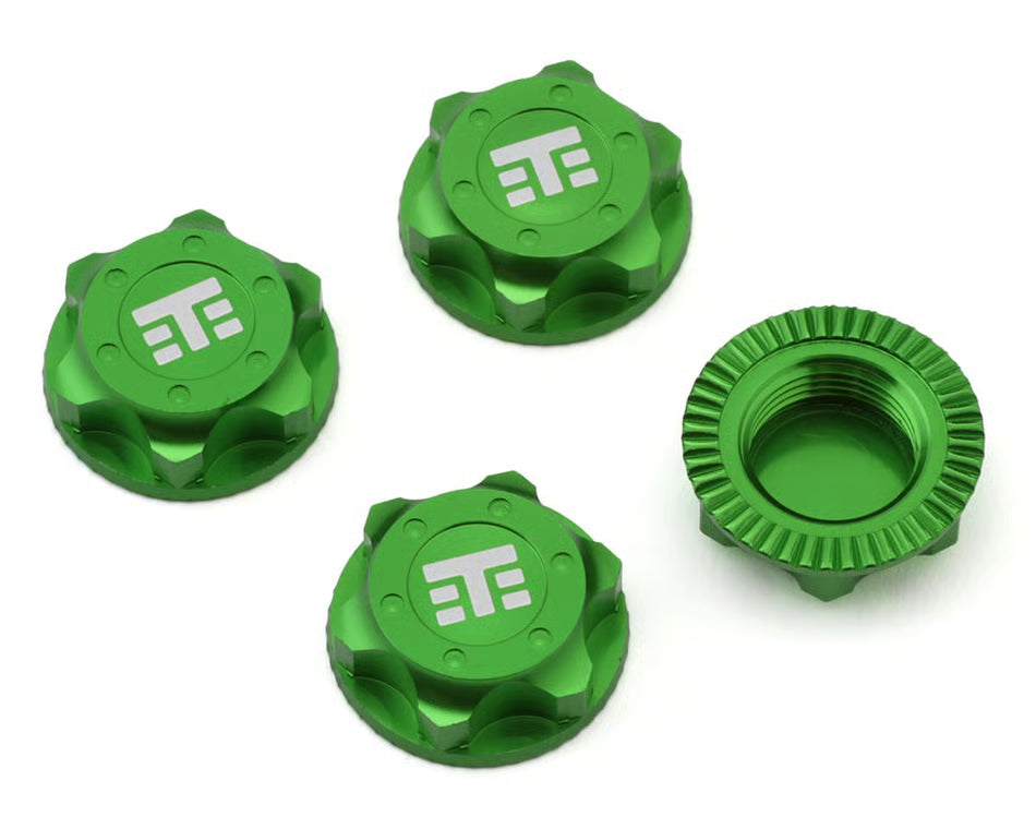 Tekno RC 17mm Aluminum "T Logo" Covered Serrated Wheel Nuts (Black) (4)