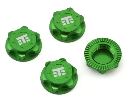 Tekno RC 17mm Aluminum "T Logo" Covered Serrated Wheel Nuts (Black) (4)