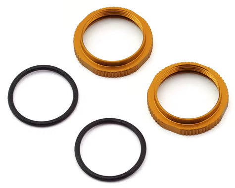 Tekno RC 16mm Aluminum Low Profile Shock Collars (Yellow) (2)
