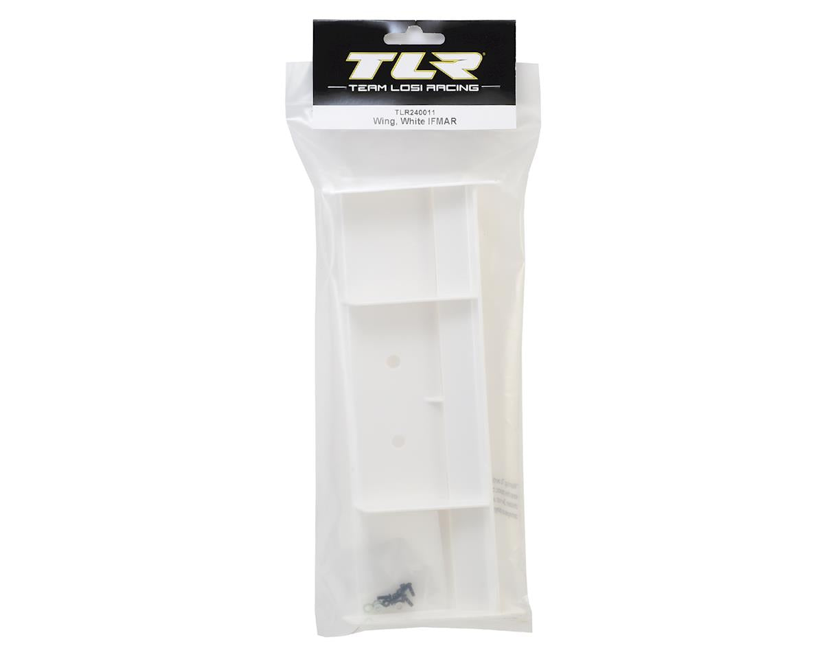 Team Losi Racing Plastic 1/8 Buggy Wing w/Wickerbill (White) (IFMAR Legal)