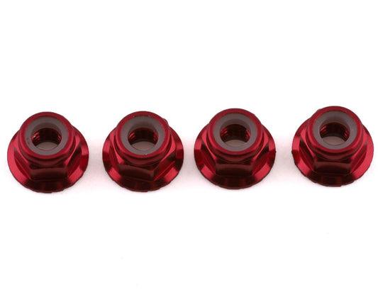 4mm Aluminum Flanged Serrated Nuts (4)
