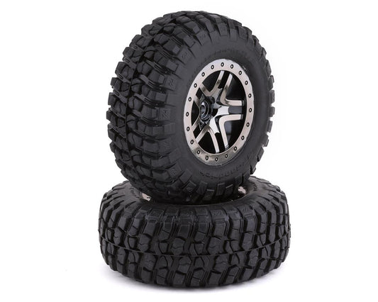 Traxxas BFGoodrich Mud TA Rear Tires (2) (Black Chrome) (S1) w/Split-Spoke Rear Wheel