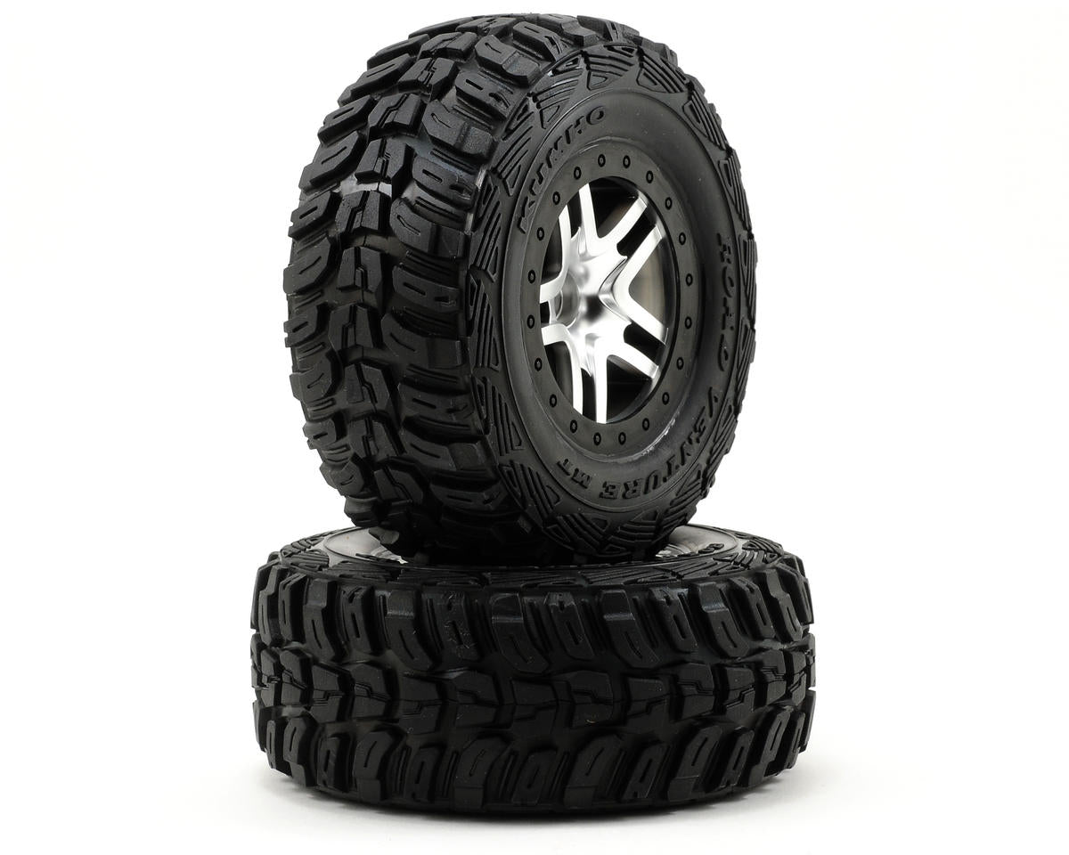 Traxxas Kumho Venture MT Rear Tires (2) (Satin Chrome) (Standard) w/Split-Spoke Rear Wheel