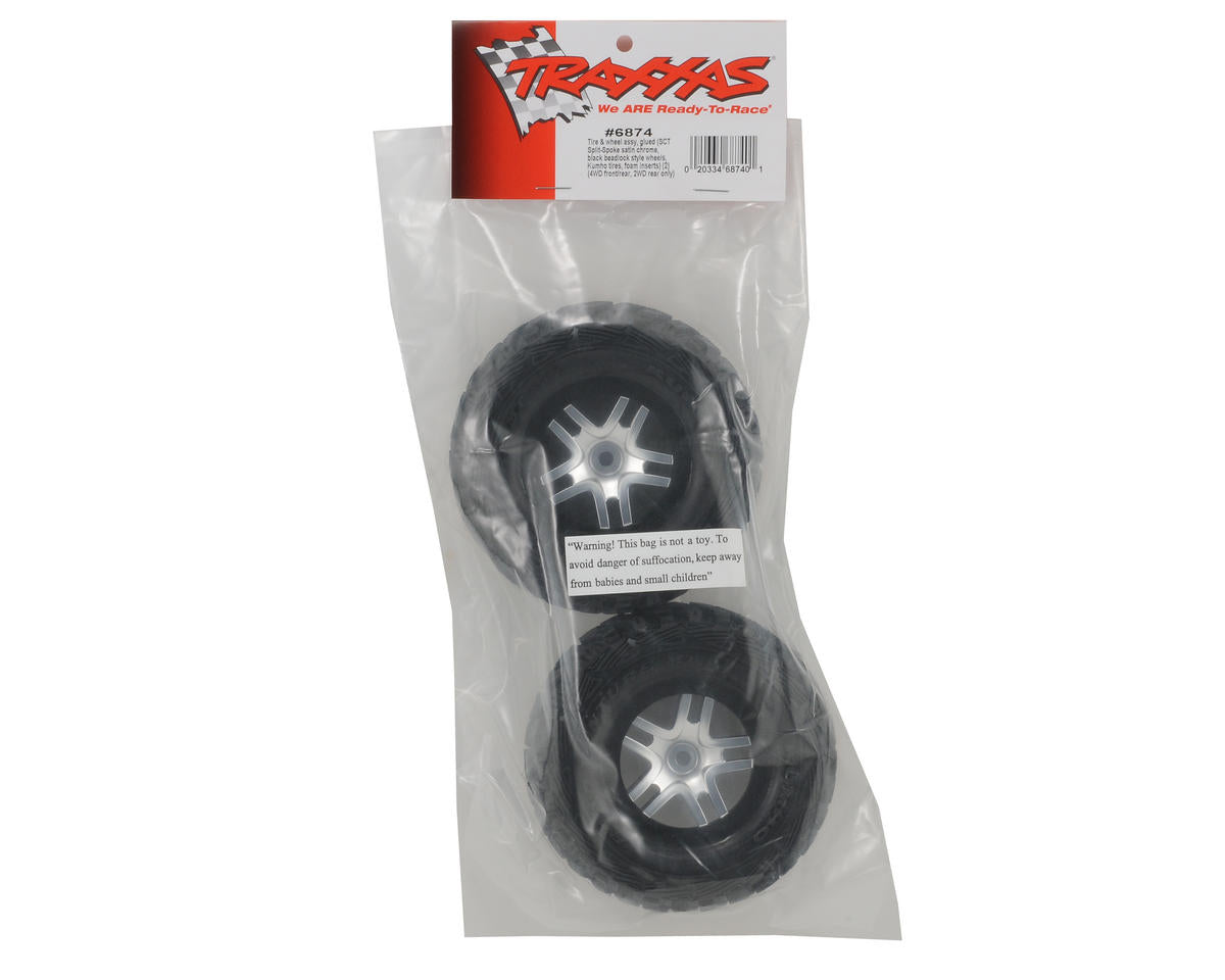 Traxxas Kumho Venture MT Rear Tires (2) (Satin Chrome) (Standard) w/Split-Spoke Rear Wheel