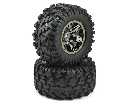 X-Maxx Pre-Mounted Tires & Wheels (Black Chrome) (2)