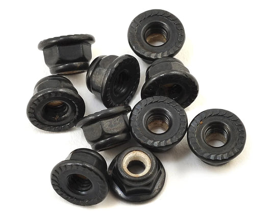 4-Tec 2.0 Serrated Flanged Nylon Locking Nut (Black) (10)
