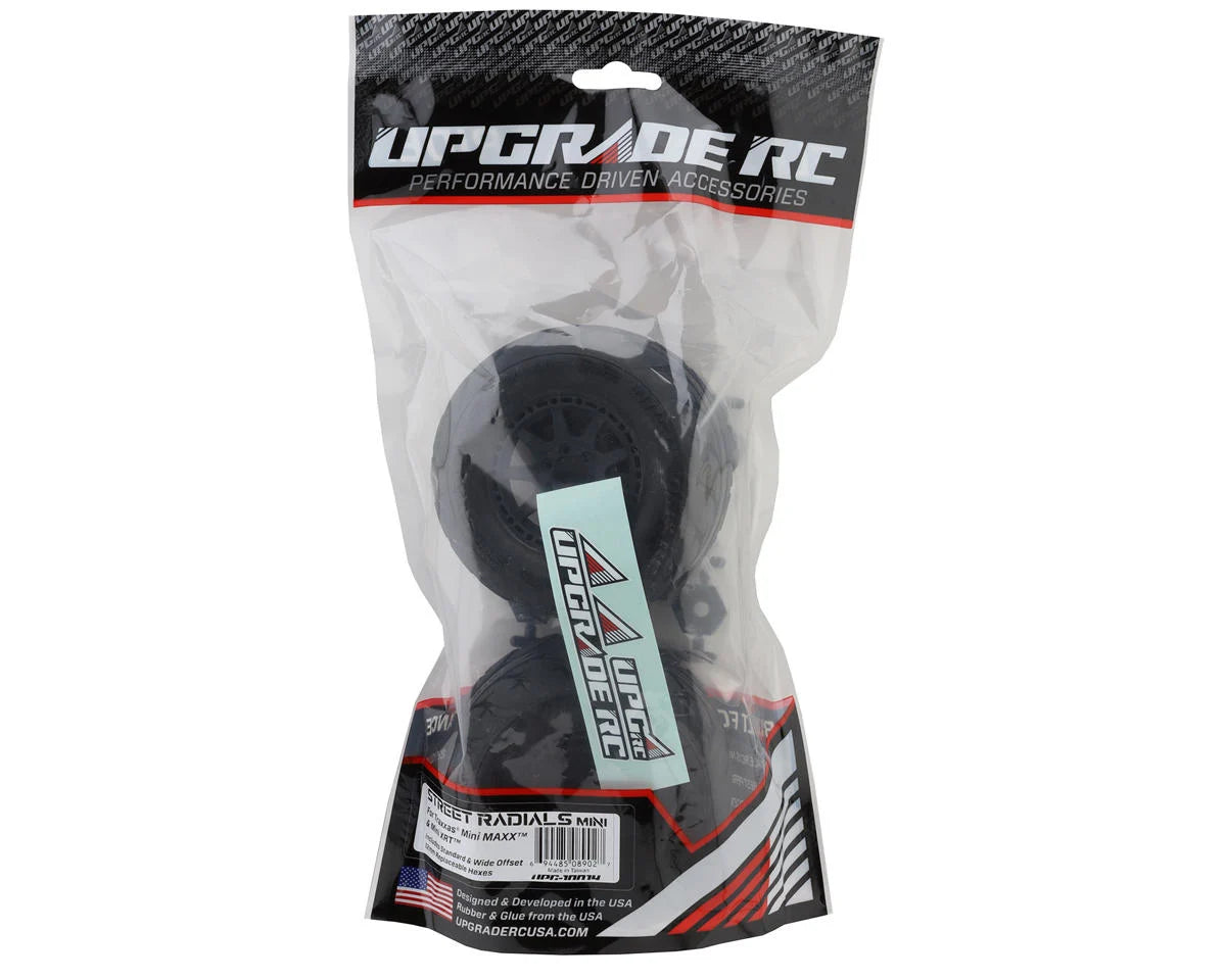 Street Radials 2.2" Pre-Mounted On-Road Tires for Traxxas® Mini Maxx® & Mini XRT® (2) w/12mm Narrow, 12mm Wide, & 14mm Hexes